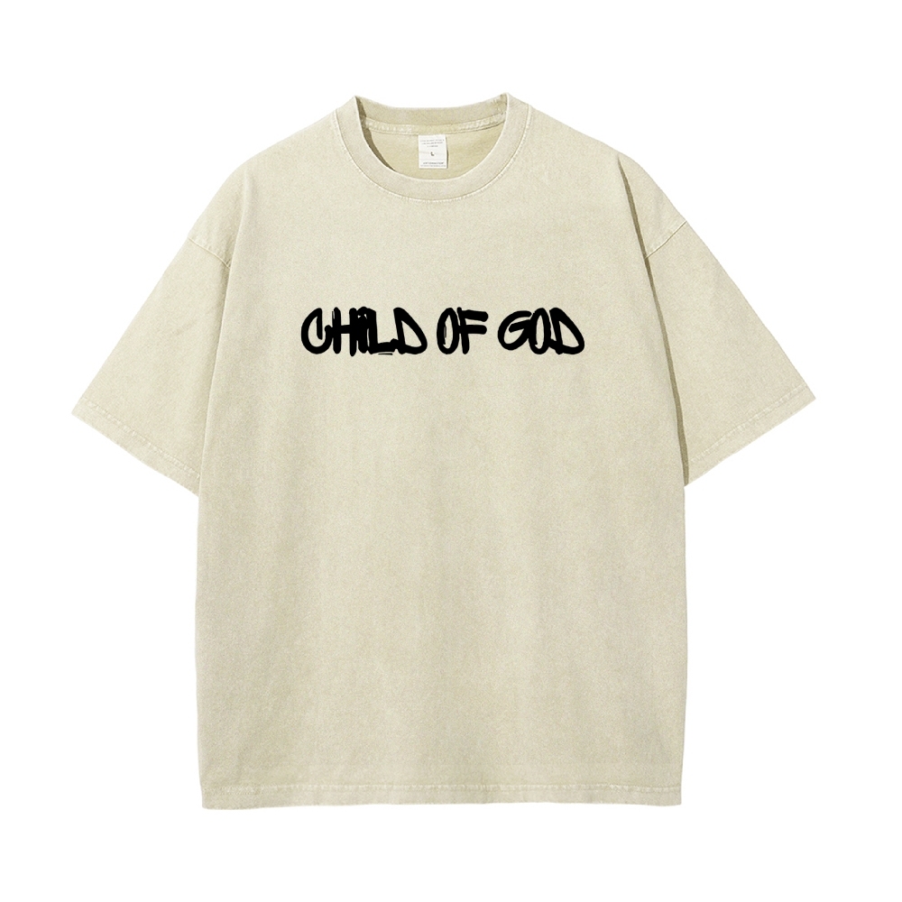 Child Of God Christian Men's Casual Washed Cotton T-shirt