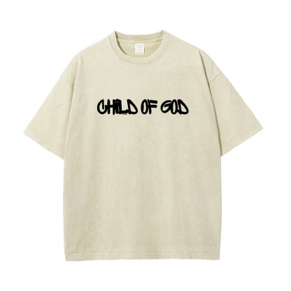 Child Of God Christian Men's Casual Washed Cotton T-shirt