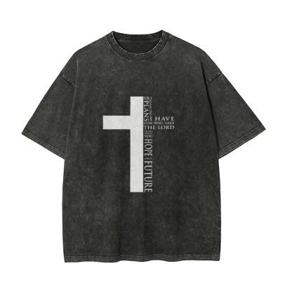 For I Know the Plans I Have For You Says the Lord Men's Casual Washed Cotton T-shirt