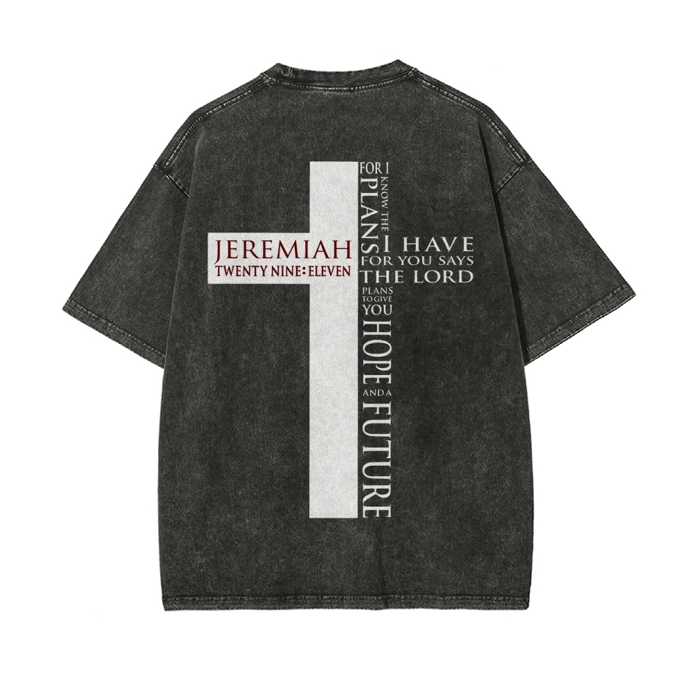 For I Know the Plans I Have For You Says the Lord Men's Casual Washed Cotton T-shirt