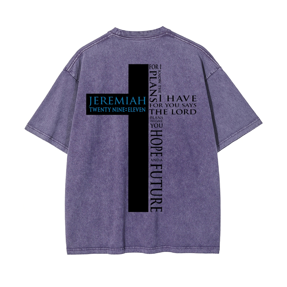 For I Know the Plans I Have For You Says the Lord Men's Casual Washed Cotton T-shirt