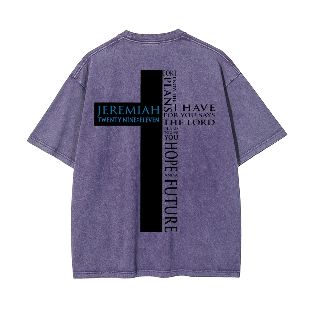 For I Know the Plans I Have For You Says the Lord Men's Casual Washed Cotton T-shirt