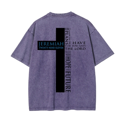 For I Know the Plans I Have For You Says the Lord Men's Casual Washed Cotton T-shirt