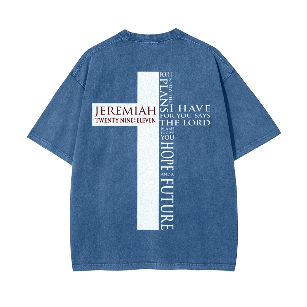 For I Know the Plans I Have For You Says the Lord Men's Casual Washed Cotton T-shirt