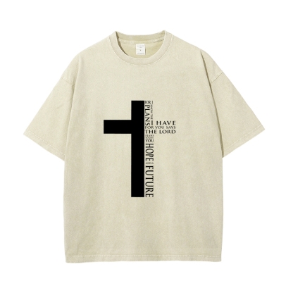 For I Know the Plans I Have For You Says the Lord Men's Casual Washed Cotton T-shirt