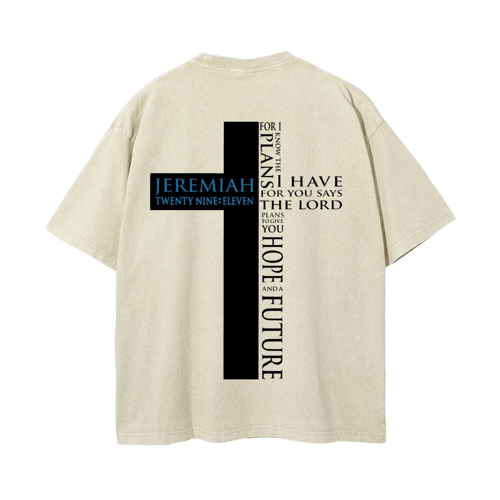 For I Know the Plans I Have For You Says the Lord Men's Casual Washed Cotton T-shirt