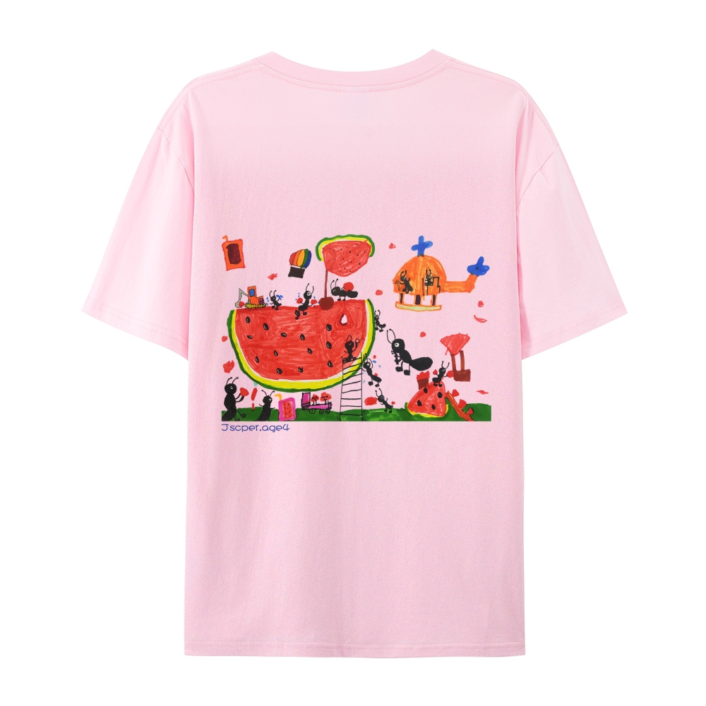Ants And Watermelons Hand Painted Art from a Child's Mind T-shirt