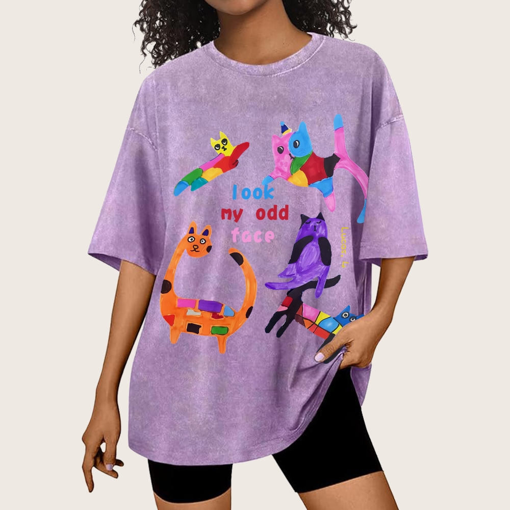 Milo's Cat Hand Painted Art from a Child's Hands T-shirt T-shirt