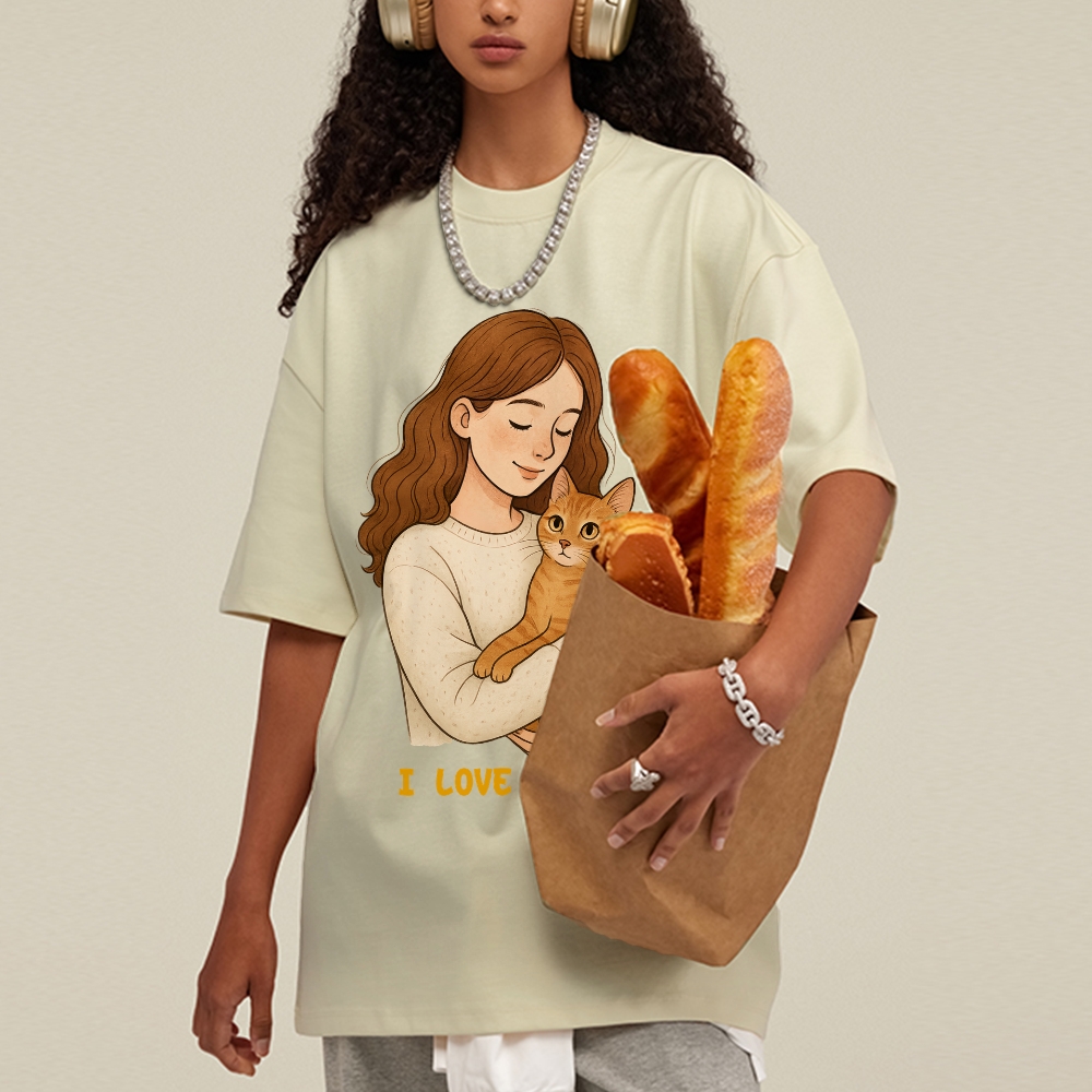 I Love My Cat Hand Painted Art from a Child's Hands T-shirt