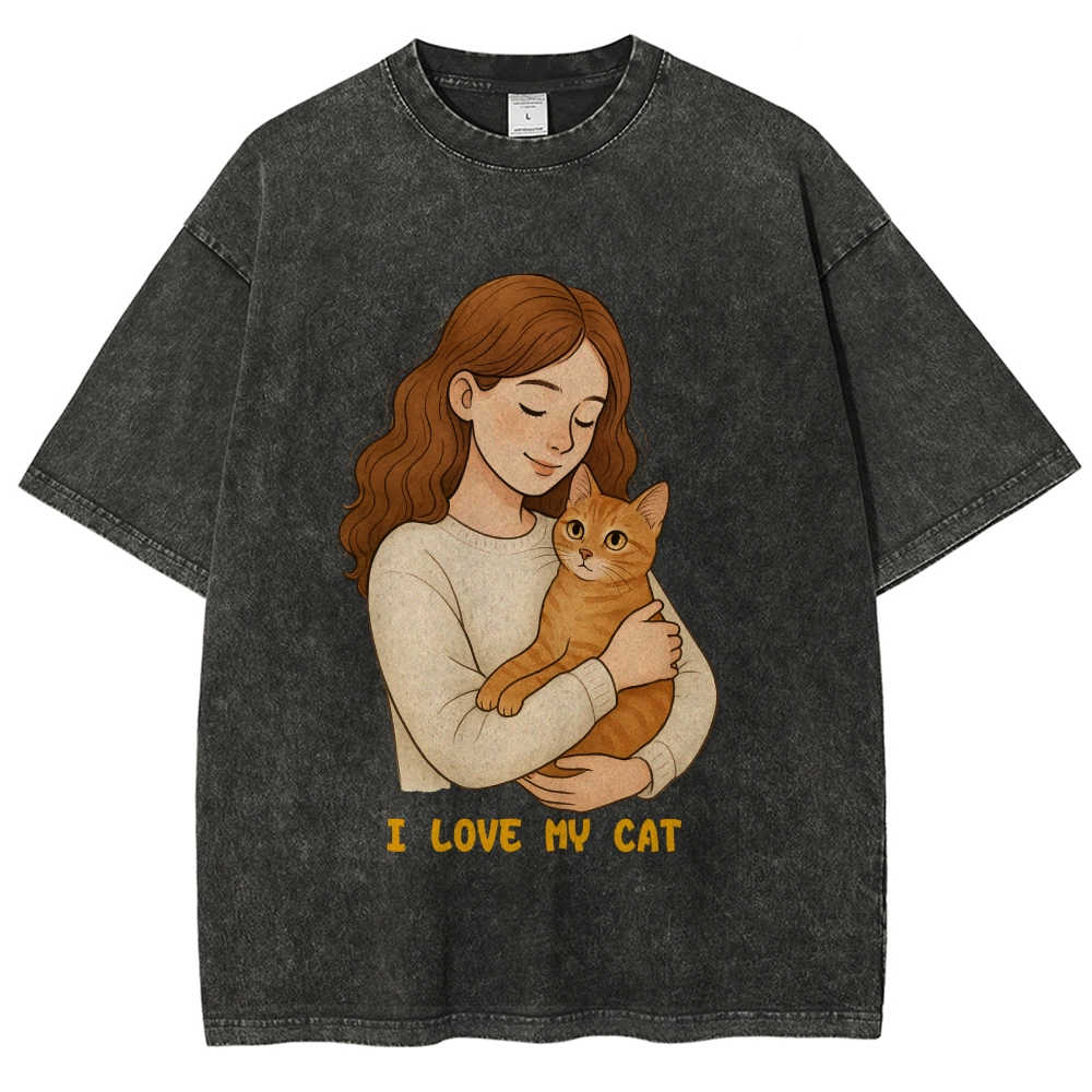 I Love My Cat Hand Painted Art from a Child's Hands T-shirt