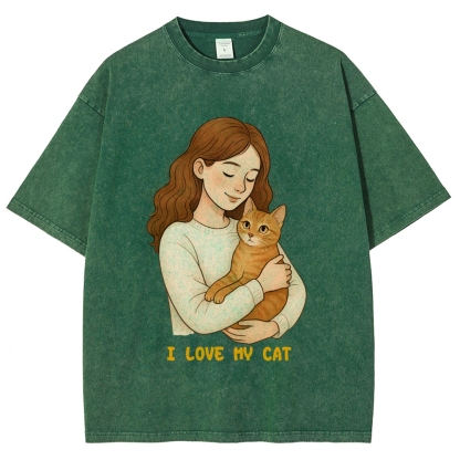 I Love My Cat Hand Painted Art from a Child's Hands T-shirt