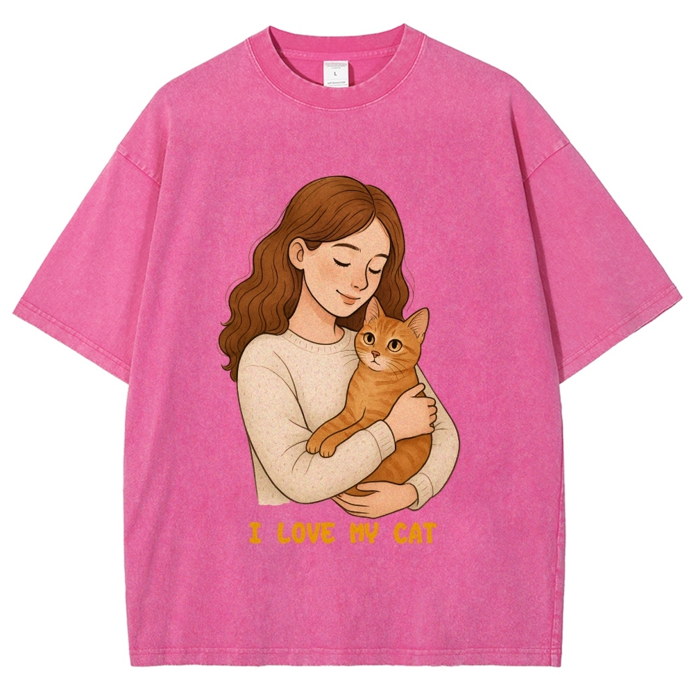 I Love My Cat Hand Painted Art from a Child's Hands T-shirt