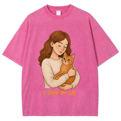 I Love My Cat Hand Painted Art from a Child's Hands T-shirt