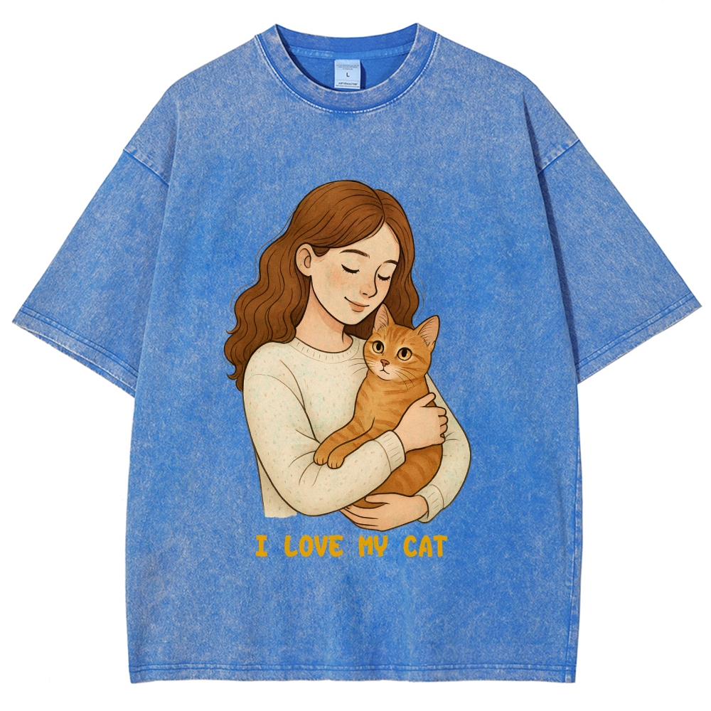 I Love My Cat Hand Painted Art from a Child's Hands T-shirt