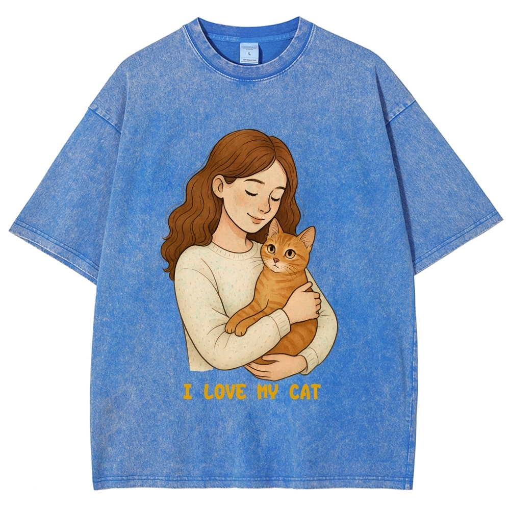 I Love My Cat Hand Painted Art from a Child's Hands T-shirt