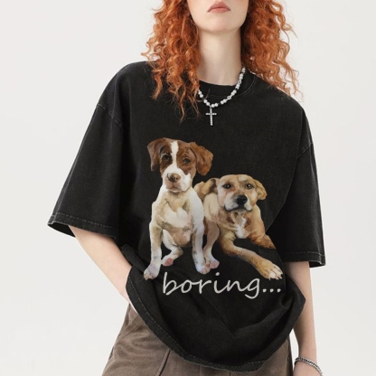 Bored Puppy Hand Painted Art from a Child's Hands T-shirt