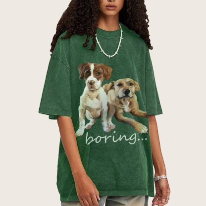 Bored Puppy Hand Painted Art from a Child's Hands T-shirt
