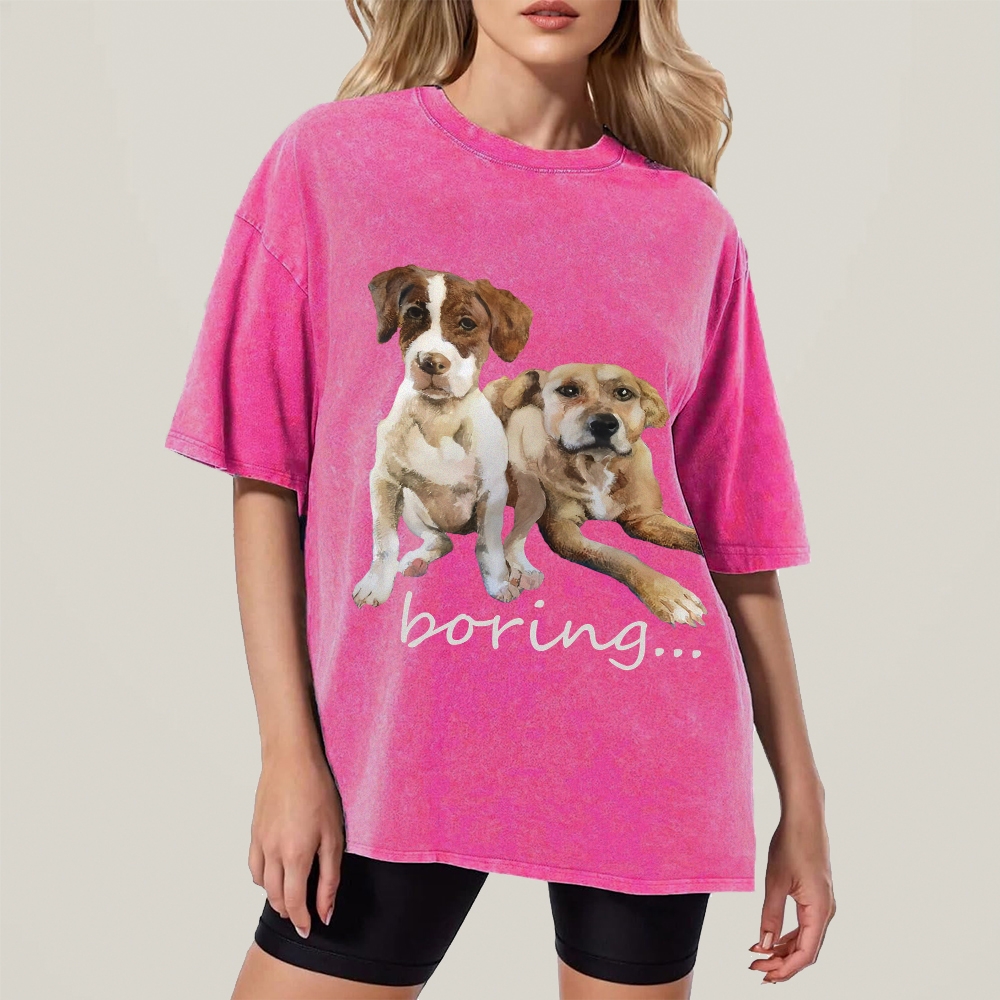 Bored Puppy Hand Painted Art from a Child's Hands T-shirt