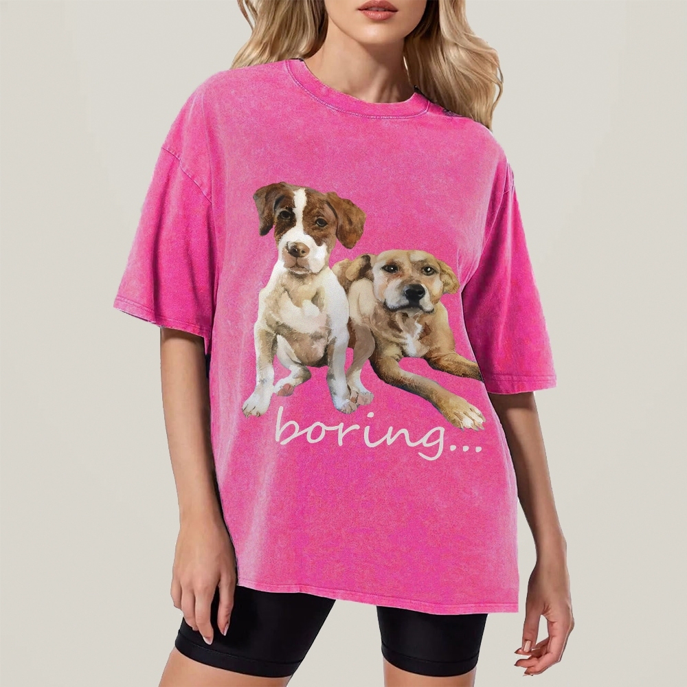 Bored Puppy Hand Painted Art from a Child's Hands T-shirt