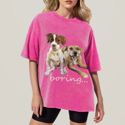 Bored Puppy Hand Painted Art from a Child's Hands T-shirt