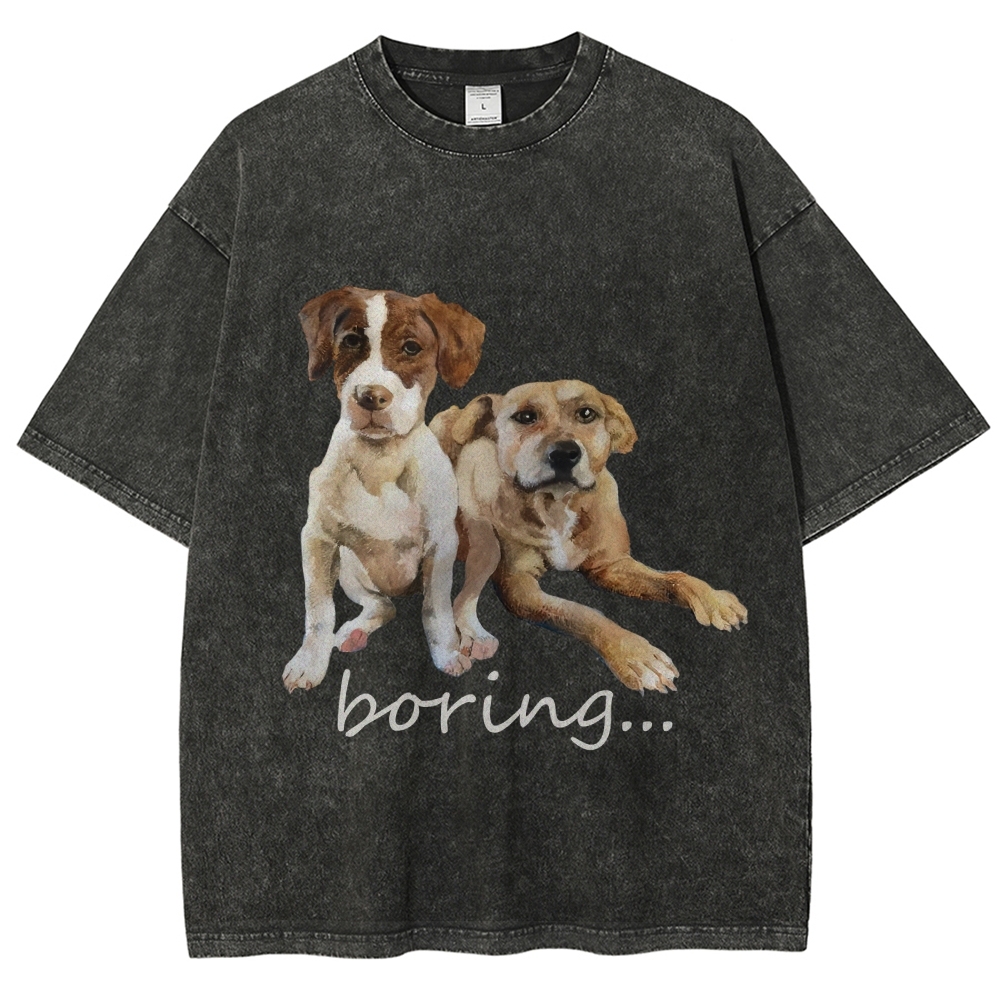 Bored Puppy Hand Painted Art from a Child's Hands T-shirt