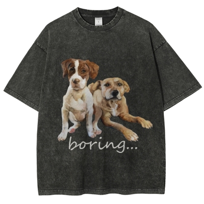 Bored Puppy Hand Painted Art from a Child's Hands T-shirt