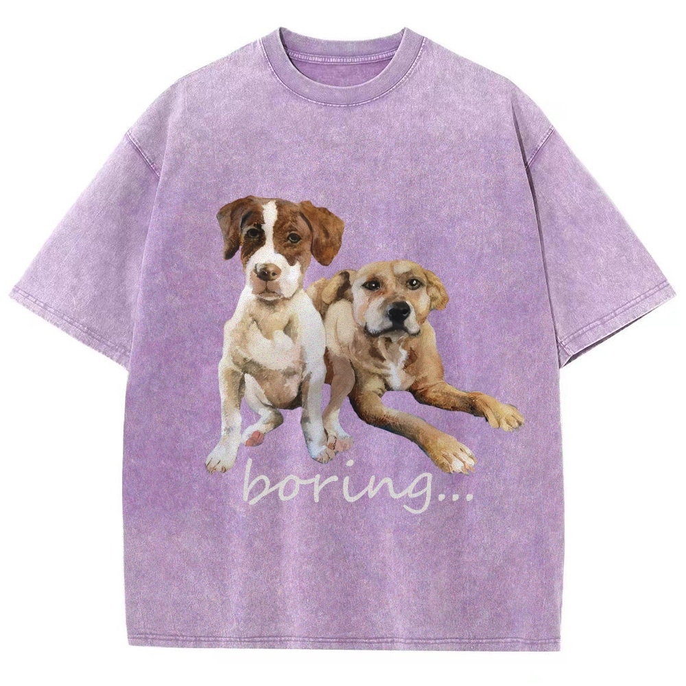 Bored Puppy Hand Painted Art from a Child's Hands T-shirt