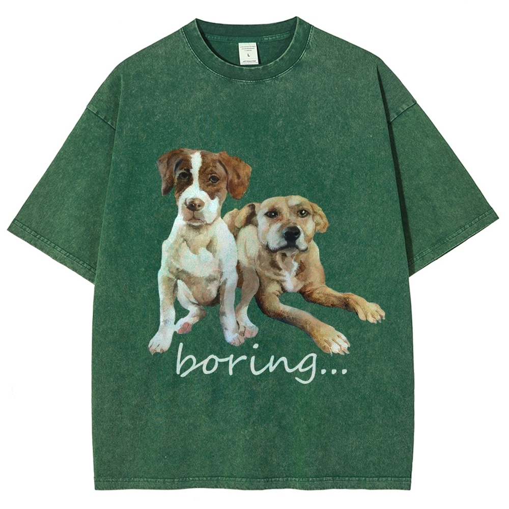 Bored Puppy Hand Painted Art from a Child's Hands T-shirt