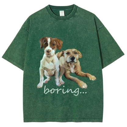 Bored Puppy Hand Painted Art from a Child's Hands T-shirt