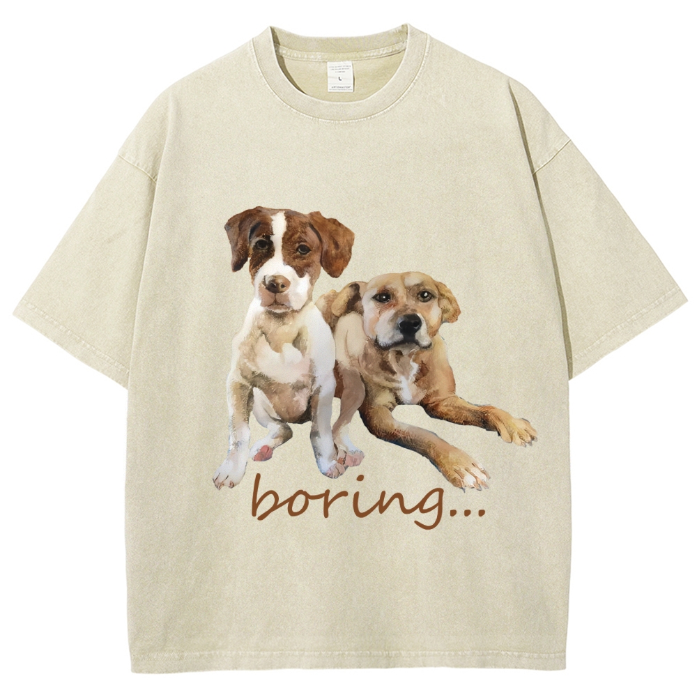 Bored Puppy Hand Painted Art from a Child's Hands T-shirt