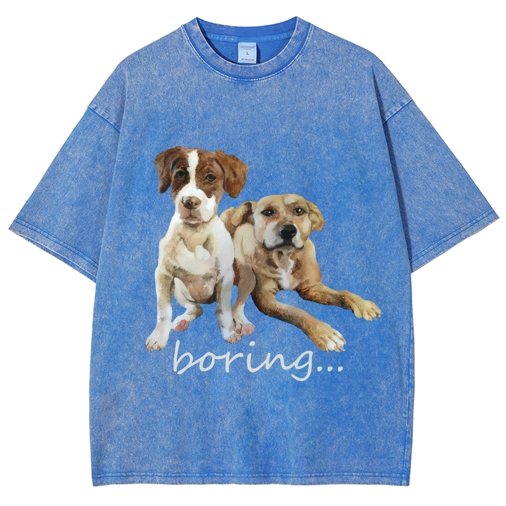 Bored Puppy Hand Painted Art from a Child's Hands T-shirt