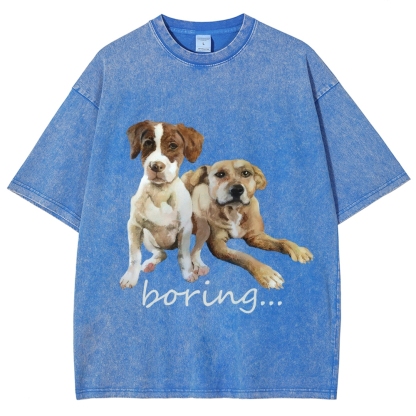 Bored Puppy Hand Painted Art from a Child's Hands T-shirt