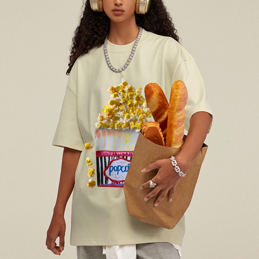 Delicious Popcorn Hand Painted Art from a Child's Hands T-shirt