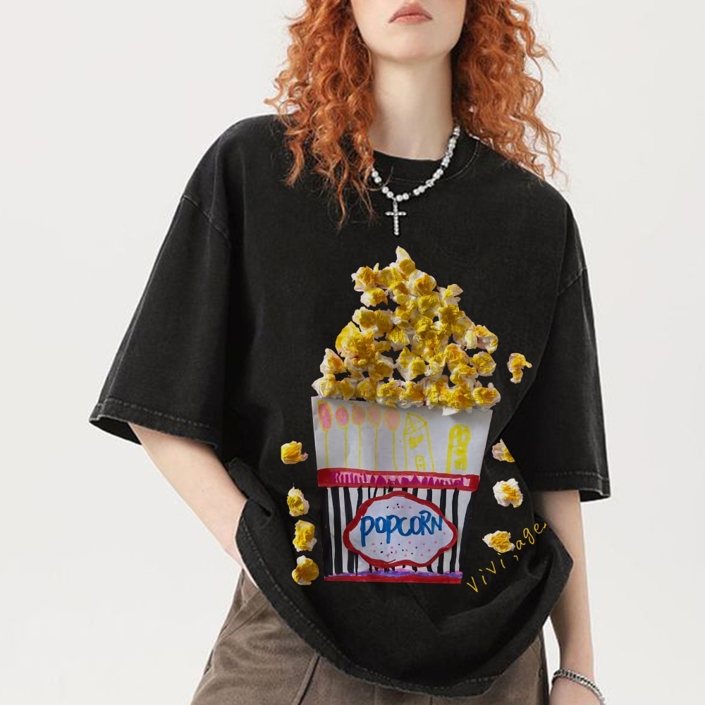 Delicious Popcorn Hand Painted Art from a Child's Hands T-shirt