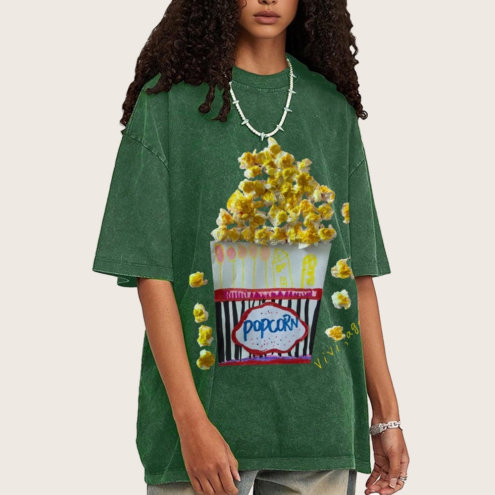 Delicious Popcorn Hand Painted Art from a Child's Hands T-shirt