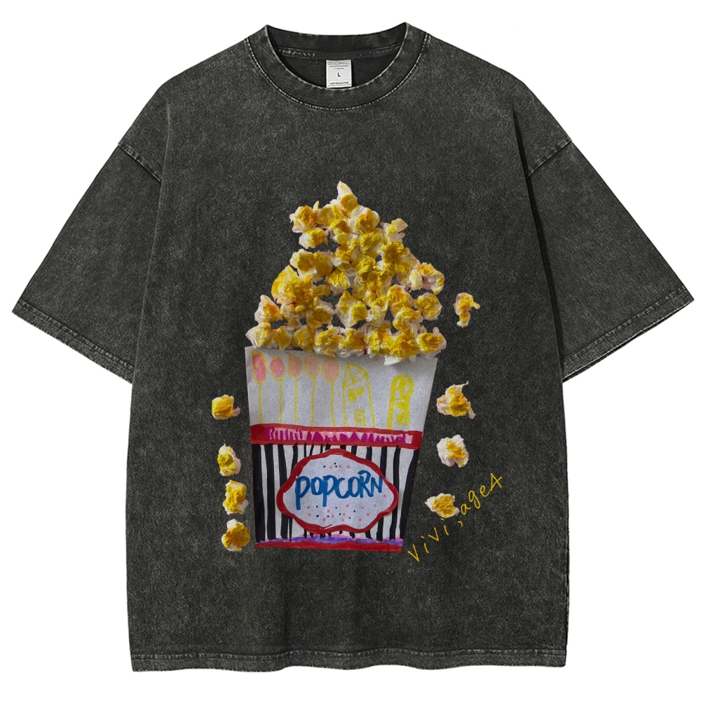 Delicious Popcorn Hand Painted Art from a Child's Hands T-shirt