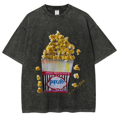Delicious Popcorn Hand Painted Art from a Child's Hands T-shirt