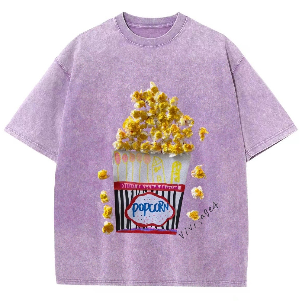Delicious Popcorn Hand Painted Art from a Child's Hands T-shirt