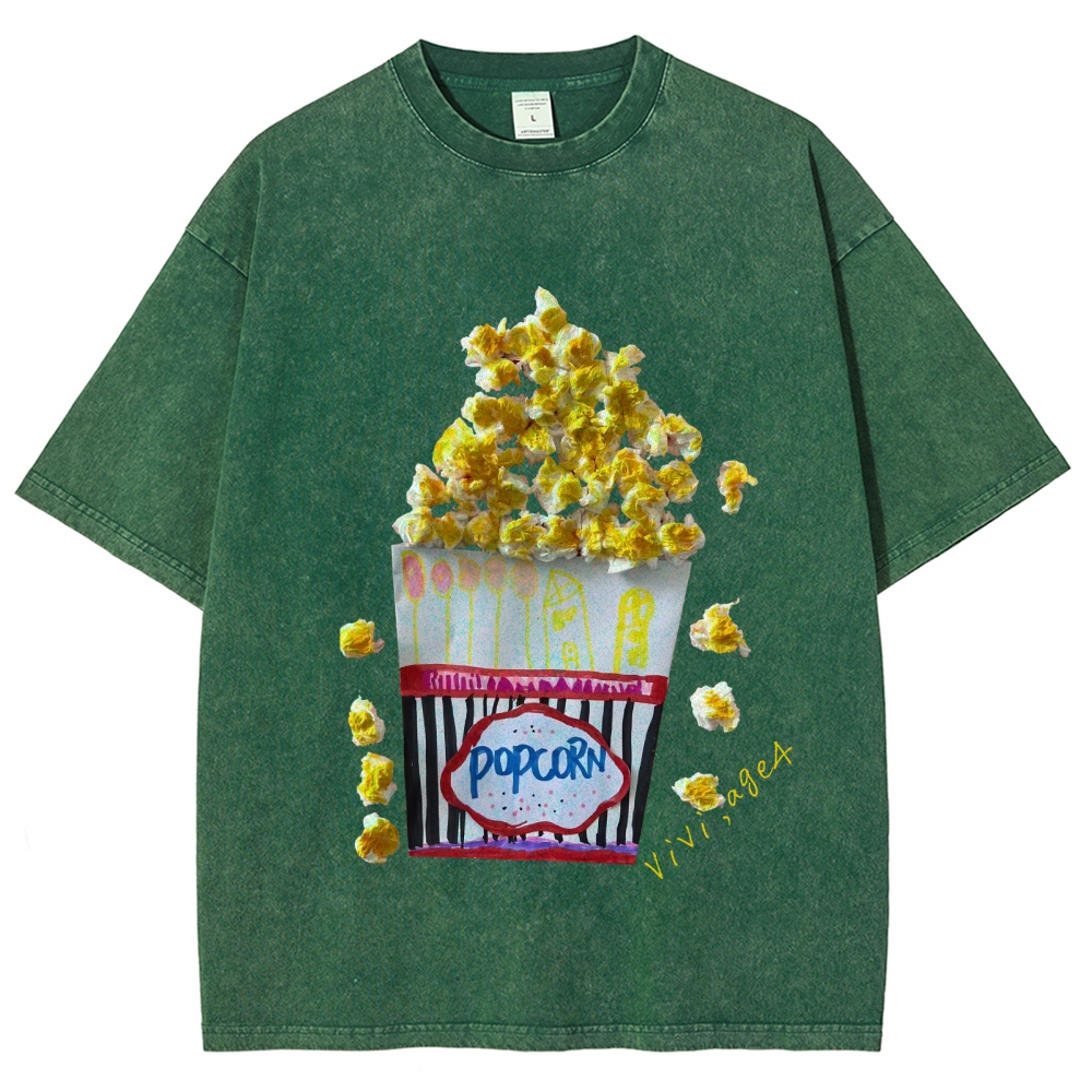 Delicious Popcorn Hand Painted Art from a Child's Hands T-shirt
