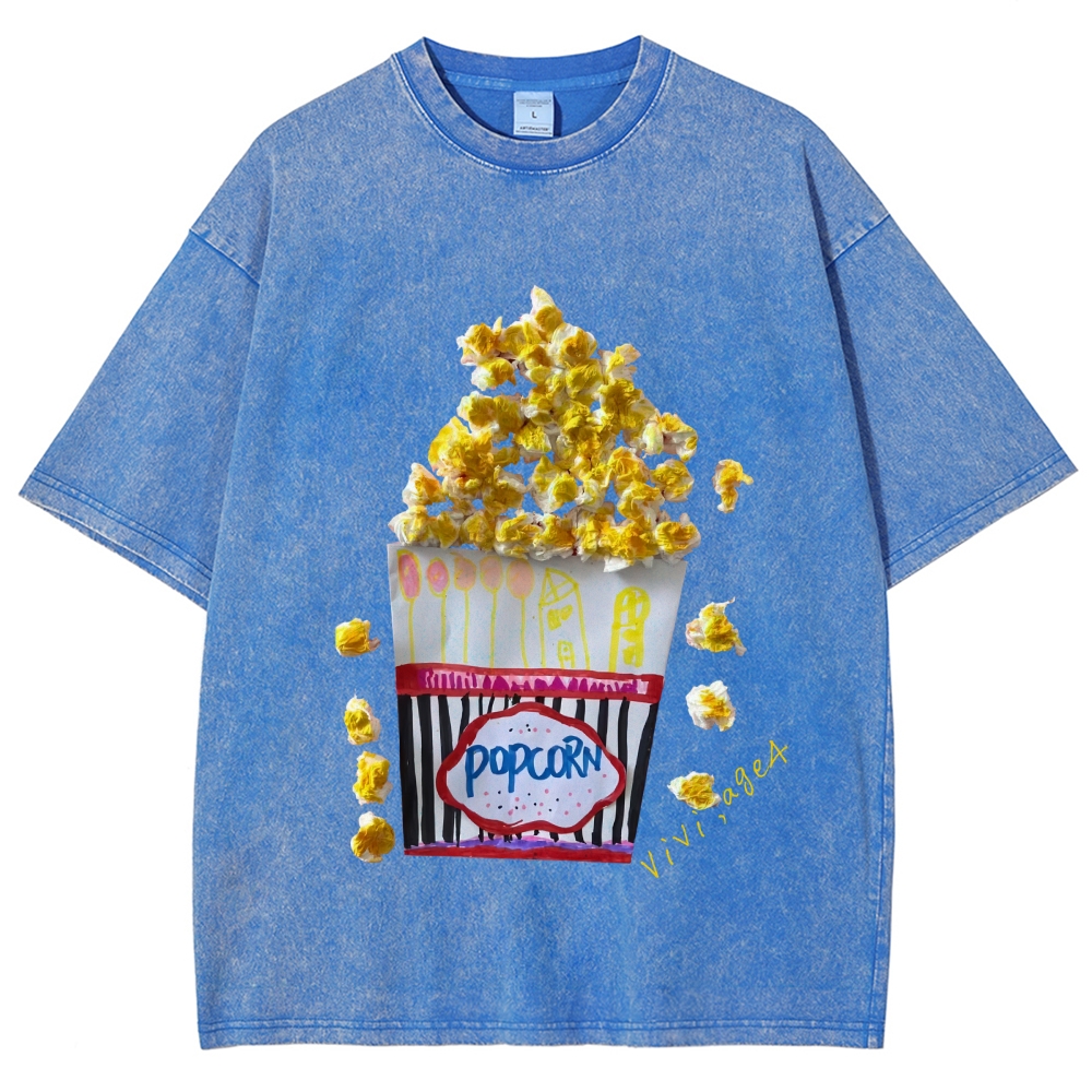 Delicious Popcorn Hand Painted Art from a Child's Hands T-shirt