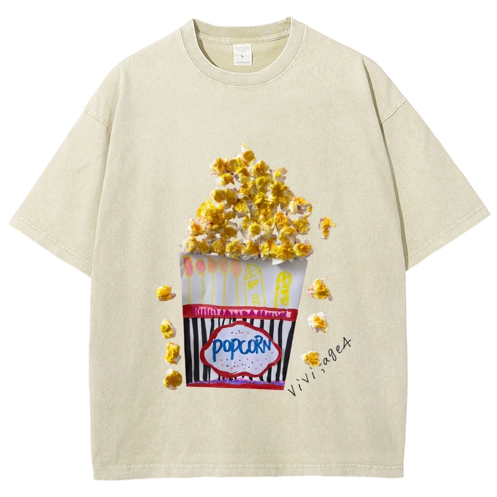 Delicious Popcorn Hand Painted Art from a Child's Hands T-shirt