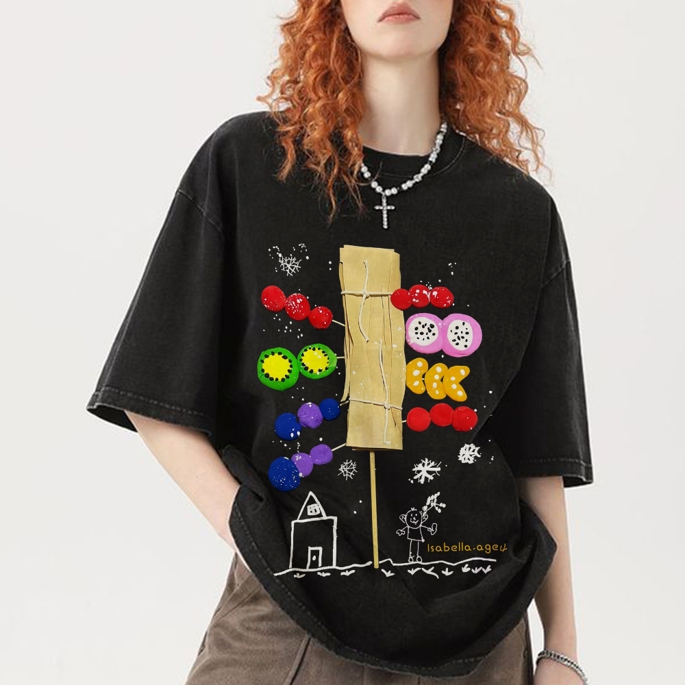 Candied Haws Hand Painted Art from a Child's Hands T-shirt