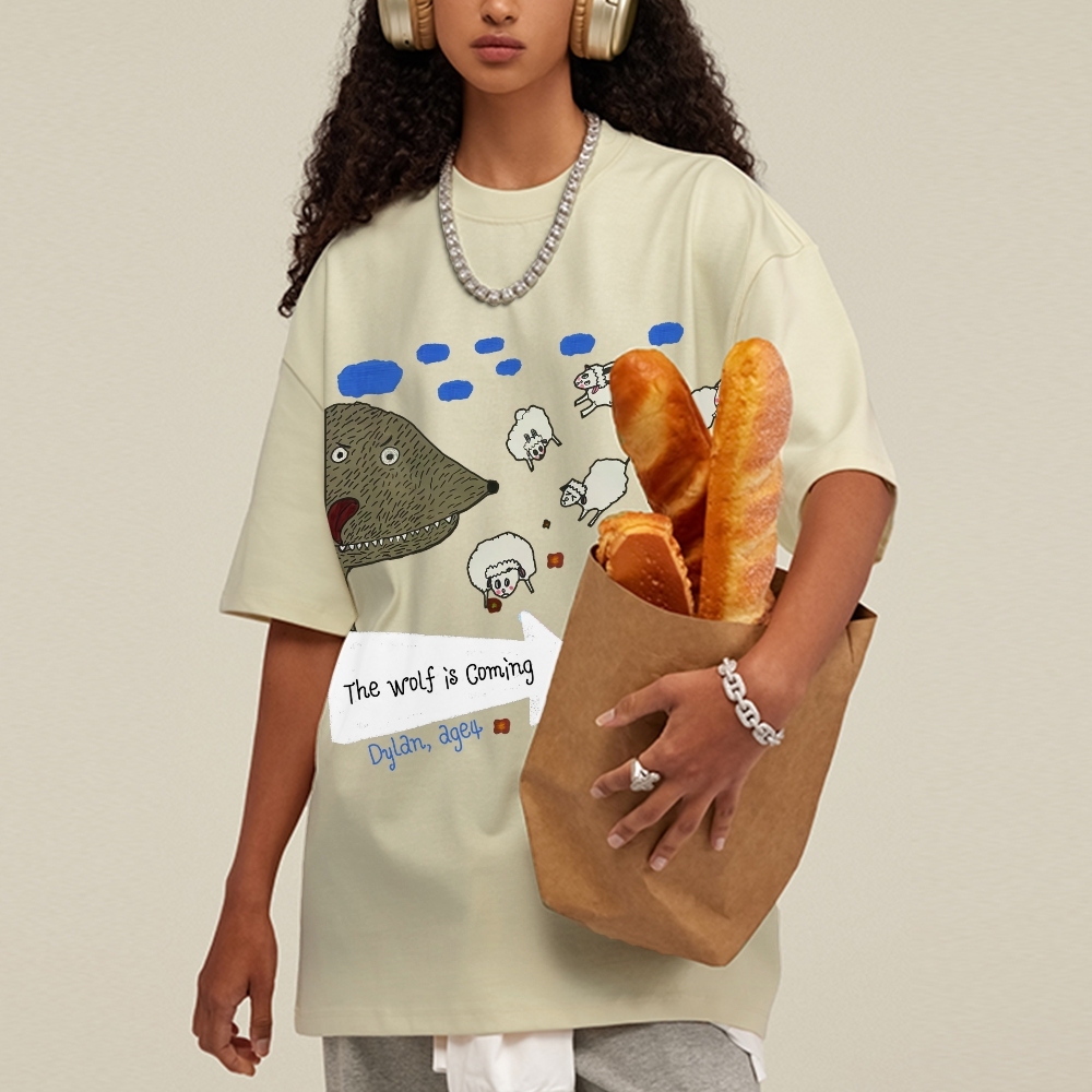 The Wolf Is Coming Hand Painted Art from a Child's Hands T-shirt