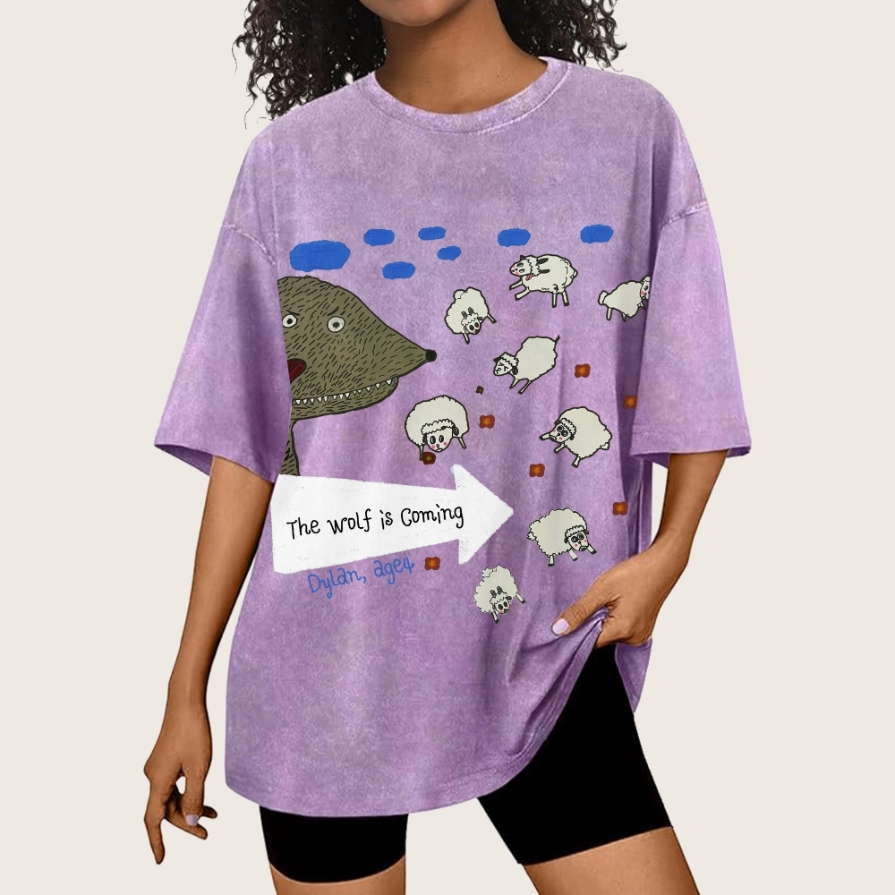 The Wolf Is Coming Hand Painted Art from a Child's Hands T-shirt