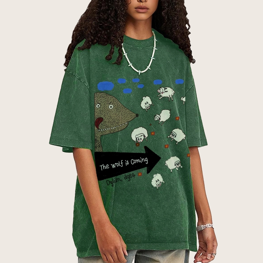 The Wolf Is Coming Hand Painted Art from a Child's Hands T-shirt