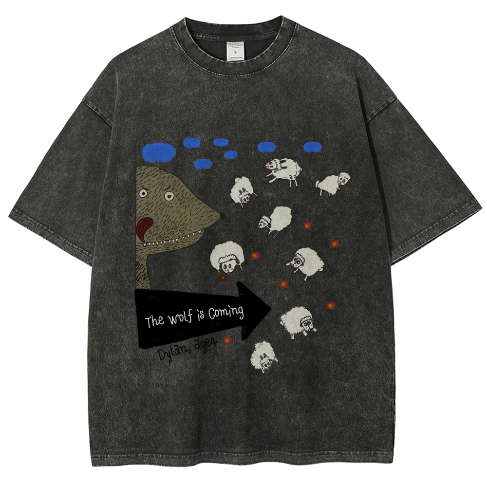 The Wolf Is Coming Hand Painted Art from a Child's Hands T-shirt