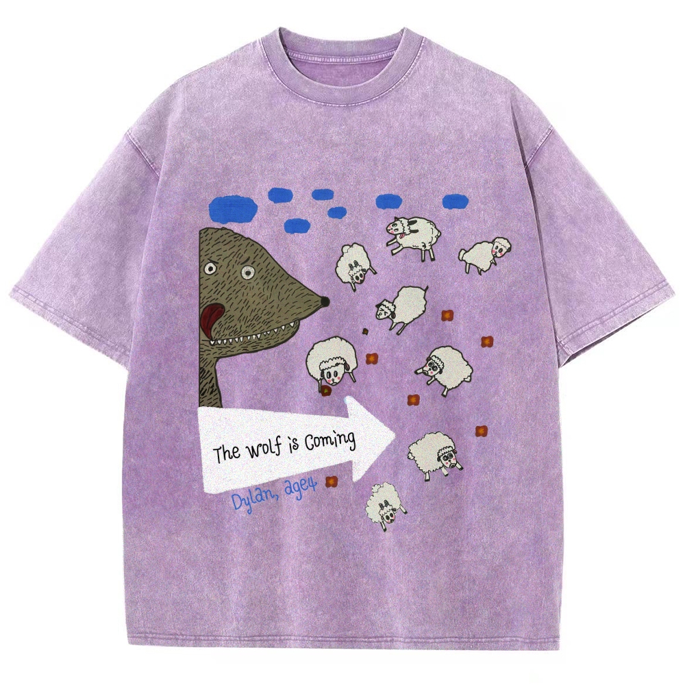 The Wolf Is Coming Hand Painted Art from a Child's Hands T-shirt