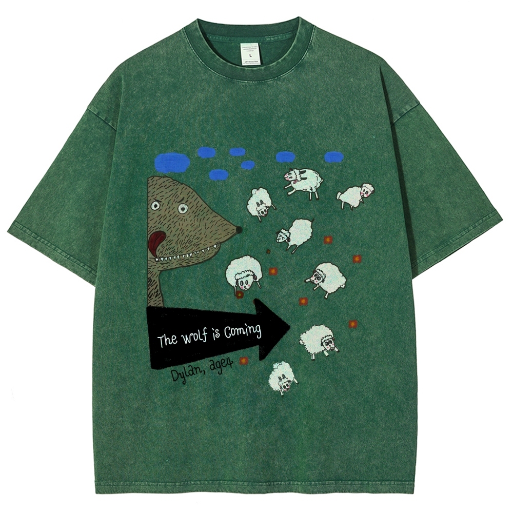 The Wolf Is Coming Hand Painted Art from a Child's Hands T-shirt