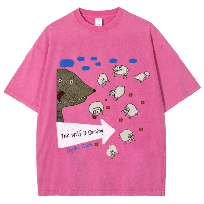 The Wolf Is Coming Hand Painted Art from a Child's Hands T-shirt