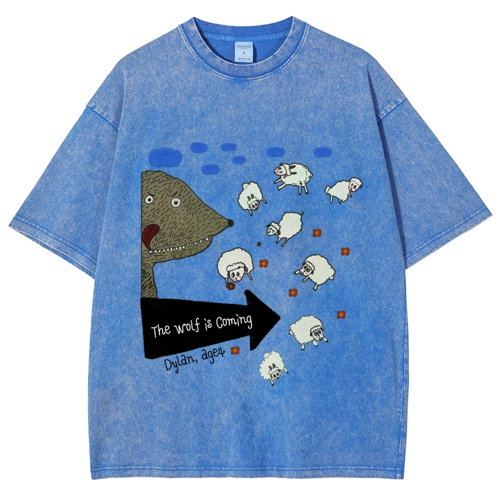 The Wolf Is Coming Hand Painted Art from a Child's Hands T-shirt